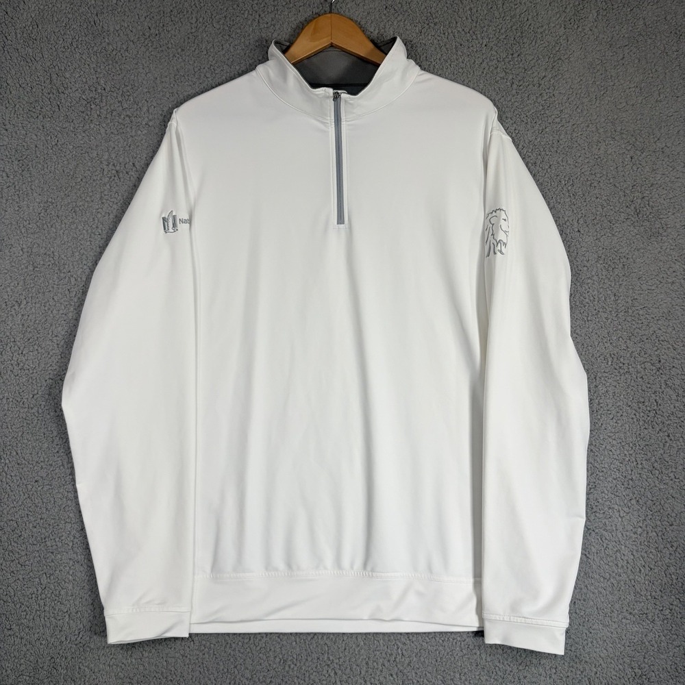 Peter Millar Perth Quarter Zip Pullover Mens XL White Crown Sport MEOEK40 Golf